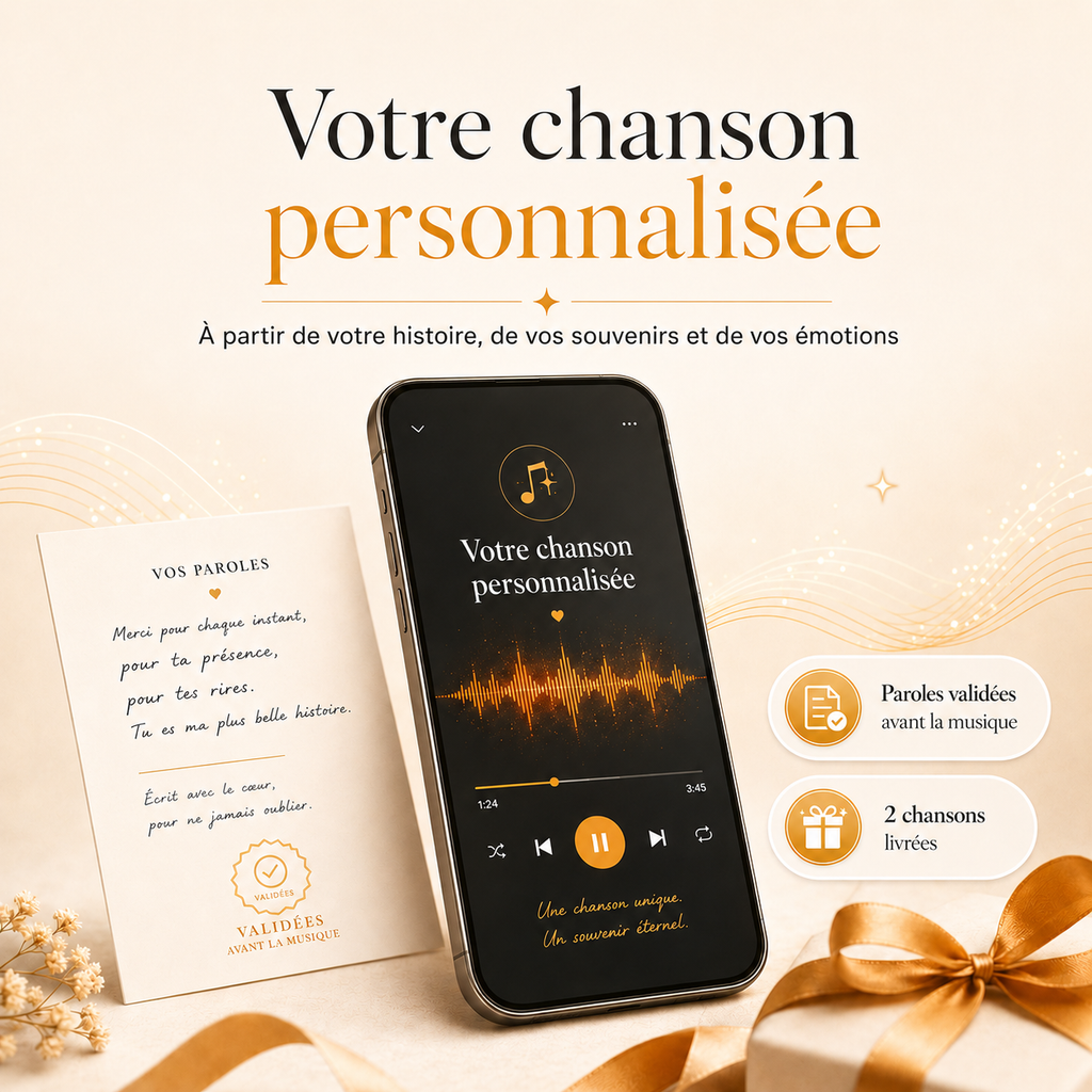 Votre chanson personnalisée DoRémi, un cadeau émotionnel créé à partir de souvenirs avec paroles validées et deux versions livrées